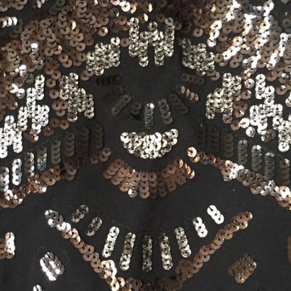 NWT Black Express Sequin Aztec Skirt - Picture 3 of 5